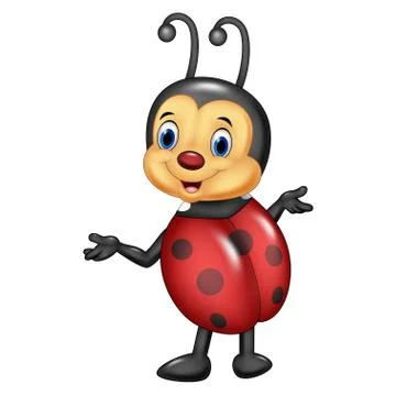 Cartoon happy ladybug posing Stock Illustration