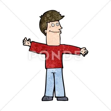 Cartoon happy man Stock Illustration