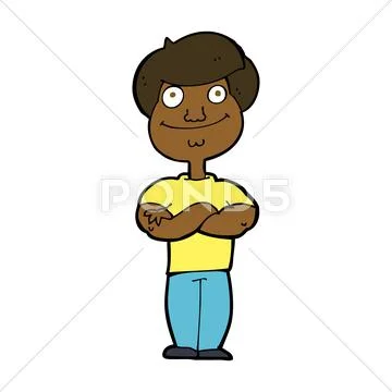 Cartoon happy man Stock Illustration