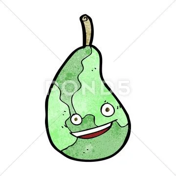 Cartoon happy pear Stock Illustration