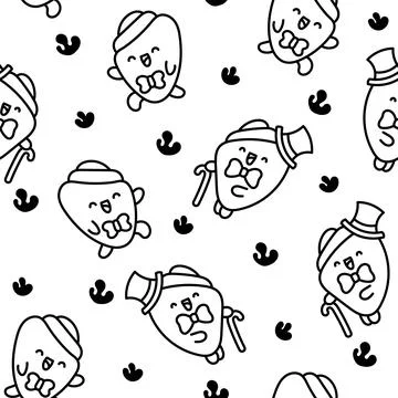 Cartoon happy seashell. Coloring Page. Illustrazione stock