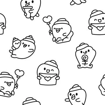 Cartoon happy seashell. Coloring Page. 스톡 일러스트