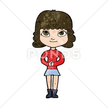 Cartoon happy woman Stock Illustration