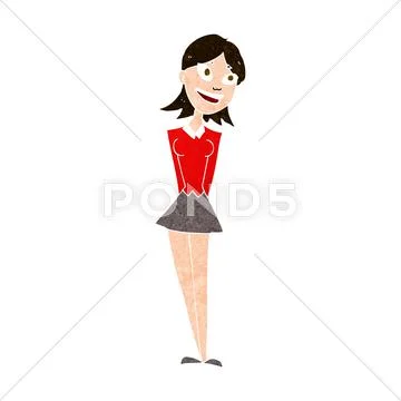 Cartoon happy woman Stock Illustration