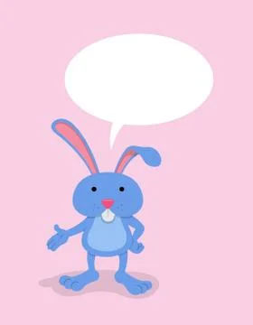 Cartoon hare with speech bubble Stock Illustration
