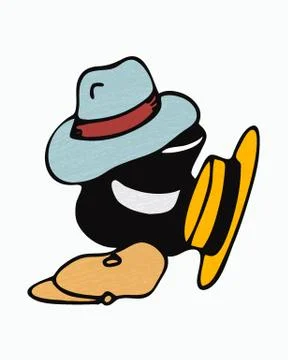 Cartoon hat types Stock Illustration