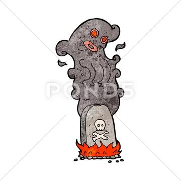 Cartoon haunted grave Stock Illustration