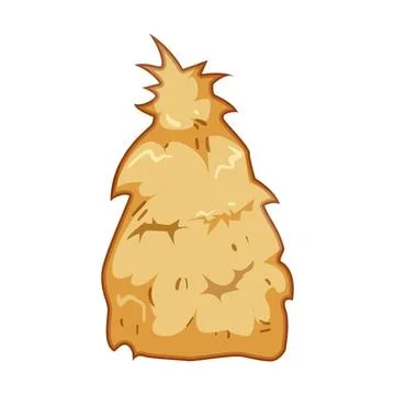 Cartoon haystack isolated illustration symbolizing rural farm life Stock Illustration