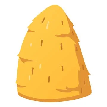 Cartoon haystack, yellow dry grass, isolated icon. Stock Illustration