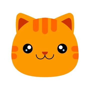 Cartoon head of a cute ginger orange tabby cat. Vector illustration. Illustrazione stock
