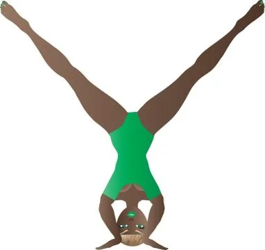 Cartoon Headstand Stock Illustration