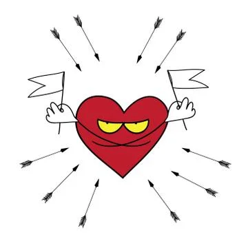 Cartoon heart attack. Illustrazione stock
