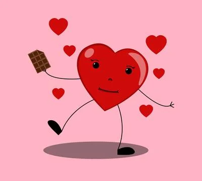 Cartoon heart illustration vector Stock Illustration