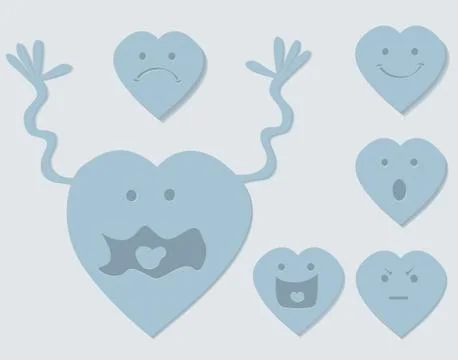 Cartoon heart set Stock Illustration