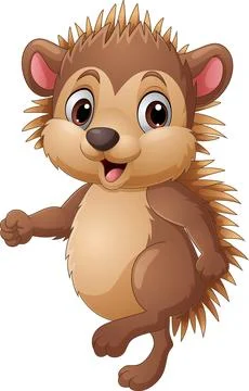 Cartoon hedgehog on white background Stock Illustration