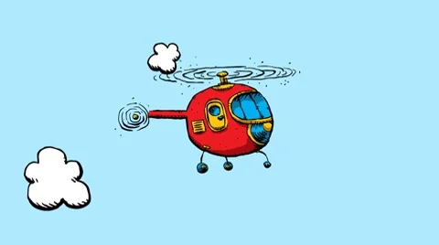 Cartoon Helicopter Stock Footage 7731729