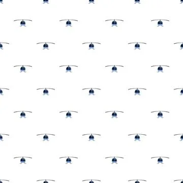 Cartoon helicopter seamless pattern with white background 库存插图