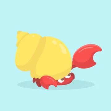 Cartoon hermit crab. Stock Illustration