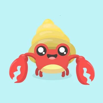 Cartoon hermit crab. Stock Illustration
