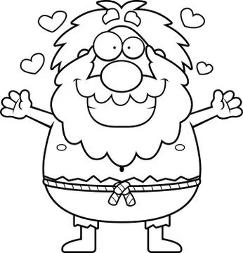 Cartoon Hermit Hug Stock Illustration