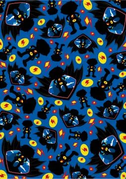 Cartoon Heroic Superhero Pattern Stockillustratie