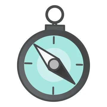 Cartoon Hiking Compass. Vector Illustration Navigation Device for Camping Stock Illustration