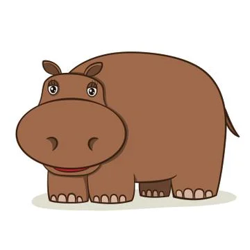 Cartoon Hippo Stock Illustration