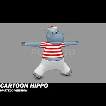 Cartoon Hippo -mattelo version- 3D Model