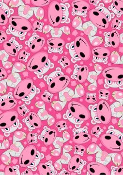 Cartoon Hippo Pattern Stock Illustration