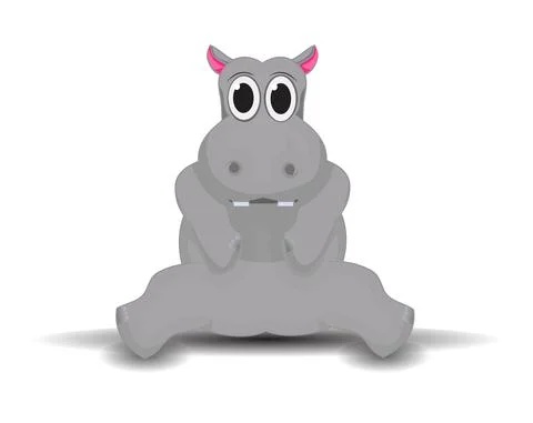Cartoon hippo sitting Stock Illustration