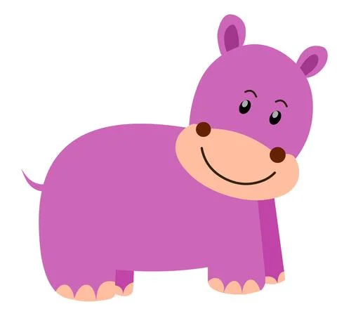 Cartoon hippo vector illustration Stock Illustration