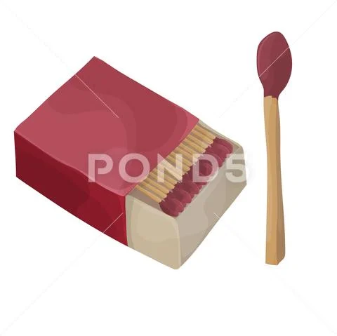 Cartoon Home Kitchen Matches Isolated on White Background Stock Illustration