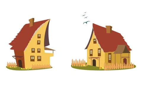 Cartoon home vector set Stock Illustration