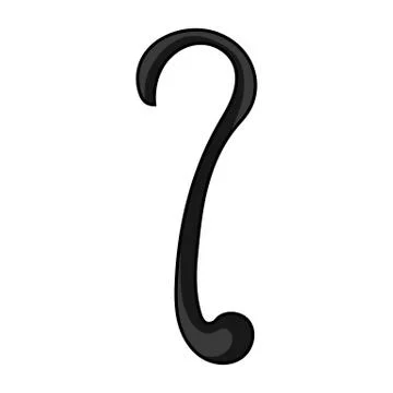 Cartoon Hook for Rope or Fish isolated on white background. Vector illustration. Stock Illustration