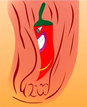 A cartoon hot pepper. Stock Illustration