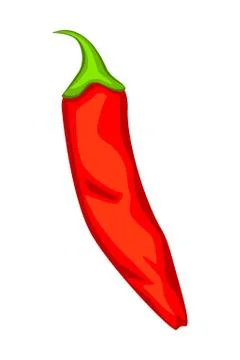 Cartoon hot red chilli pepper. Stock Illustration