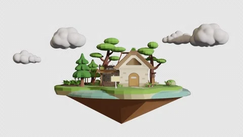 Cartoon House Lowpolygon Background Stock-Footage 279058692