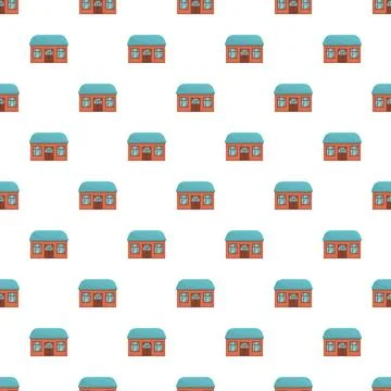 Cartoon house pattern creating a domestic background Stock Illustration