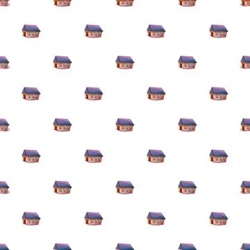 Cartoon house pattern creating seamless background design Stock Illustration