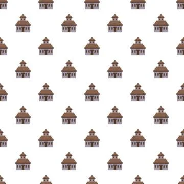 Cartoon house pattern repeating seamless architecture texture イラスト素材