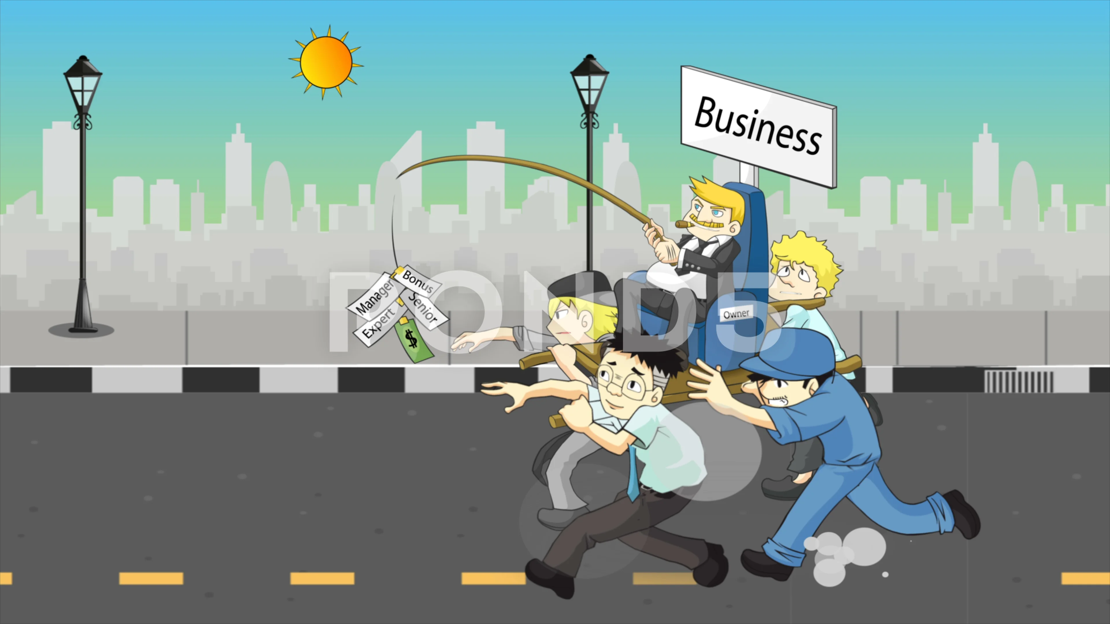 Cartoon of how wealthy business owner or... | Stock Video | Pond5