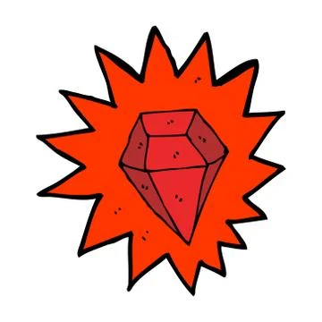 Cartoon huge ruby Illustrazione stock