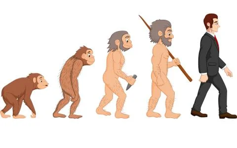 Cartoon human evolution Illustrazione stock