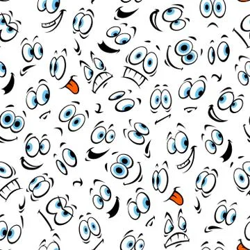 Cartoon human face emoticons pattern Stock Illustration