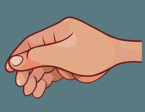 Cartoon human hand close up side view Stock Illustration