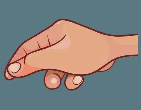 Cartoon human hand taking something with two fingers Stock Illustration