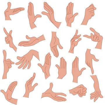 Cartoon human hands Stock Illustration