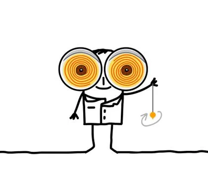 Cartoon hypnotist Stock Illustration