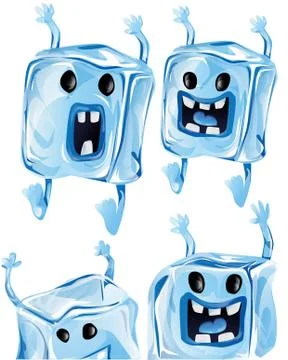 Cartoon ice cubes Stock Illustration