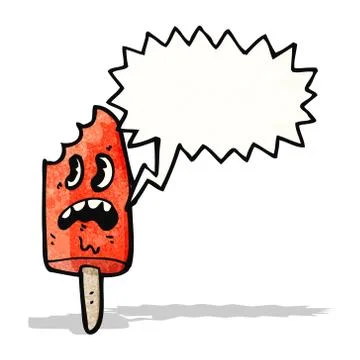 Cartoon ice lolly with bite missing Illustrazione stock